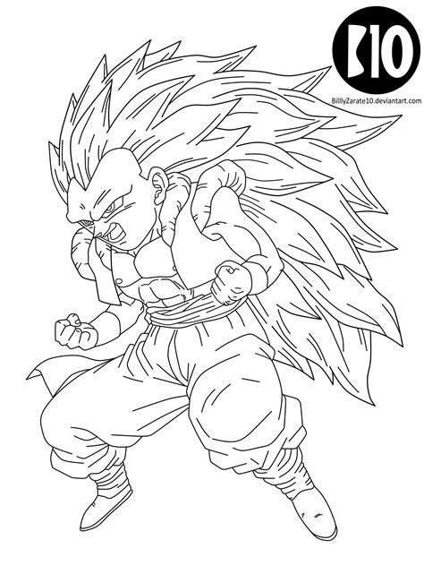 Gotenks SSJ3 DBZ LineArt by BillyZar on DeviantArt