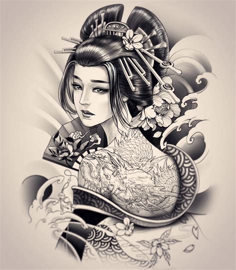 Cindy Liu On Instagram “相见时难别亦难 东风无力百花残 Custom Design” Diseño Tatuaje Geisha Tatuajes