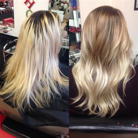 Incredible Before And After Of This Hair Transformation From Grown Out Highlights With Dark