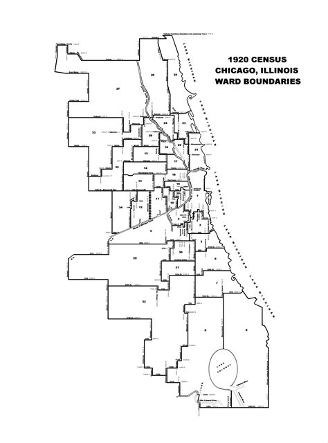 Chicago Ward Map Circa 1917