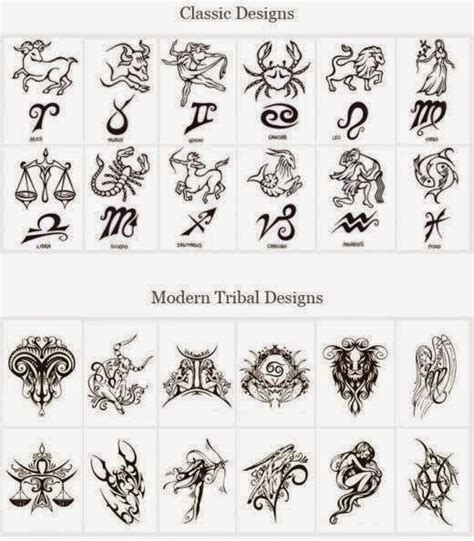 Diseño Tatuaje Tribal Signos Zodiacales Set 13 ImÁgenes Del Zodiaco