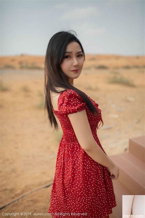 Beauty Xu Weiwei In Red Dress Gets Wet In Desert Swimming Pool 53p