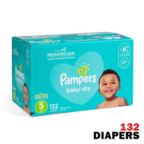 Pampers Baby Dry Diapers Enormous Pack Size 5 132 Count Hy Vee Deals