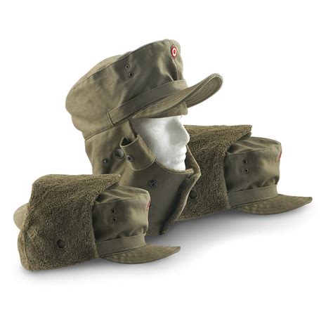 3 Pk Used Austrian Winter Caps Olive Drab 140435 Hats And Caps At Sportsmans Guide