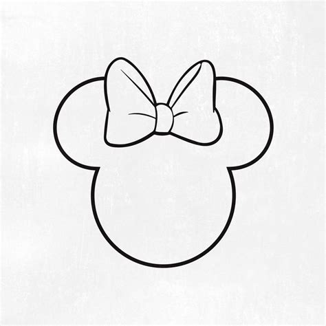 Minnie Head Outline Svg Minnie Svg Dxf Png Instant Download Disney