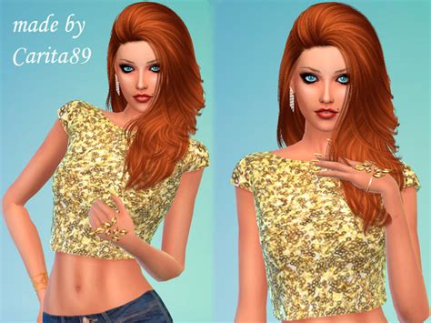 Golden Sequins Crop Top The Sims 4 Catalog