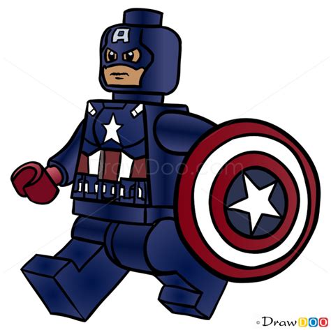 How To Draw Captain America Lego Super Heroes