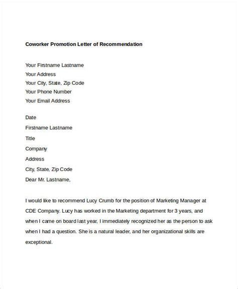 10 Letter Of Recommendation For Coworker Template Perfect Template Ideas