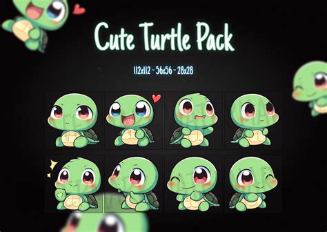 Cute Turtle Emote Pack For Twitch And Discord Turtle Emote Cute