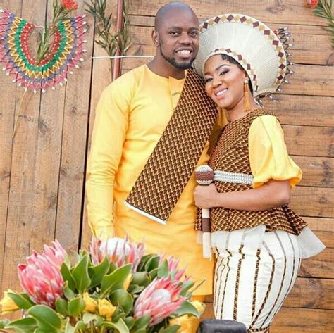 Clipkulture Zulu Couple In African Print Inspired Traditional Wedding Outfits