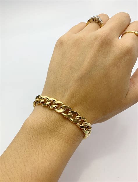 curb chain bracelet 14k gold filled 9 9mm sm94lc