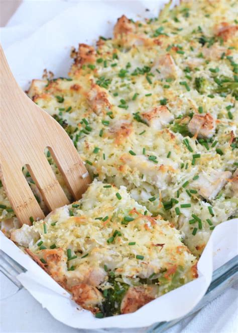 Stir the penne and frozen broccoli into the boiling water and cook according to the pasta package directions, or about 8. Broccoli & Cauliflower Rice Chicken Casserole - Isabel Eats