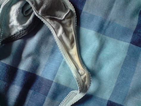 cum stained light blue thong years old and well worn for sale from cardiff wales south glamorgan