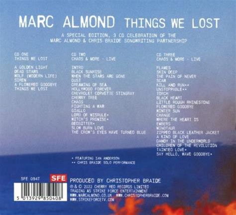 Marc Almond Things We Lost Expanded Edition Sealed Uk 3 Cd Album
