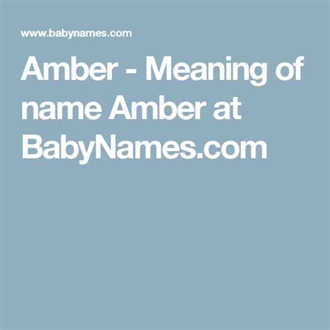 Amber Meaning Of Name Amber At Names