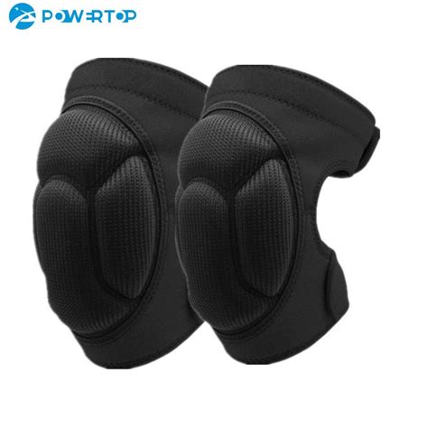 1Pair Thickening Football Volleyball Sports Knee EVA Pad Silicone Non