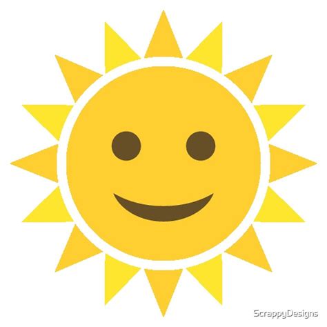 Smiling Sun Emoji By Scrappydesigns Redbubble
