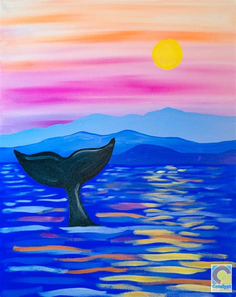 Acrylic painting is a fun and easy way to introduce yourself to art without investing too much time or money. Whale Tail | Canvas painting diy, Painting, Night painting