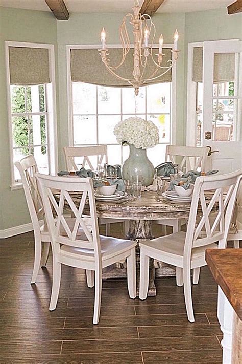 Eat In Country Kitchen With Round Dining Table And