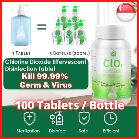 Clo2 Chlorine Dioxide Disinfectant Tablet Effervescent Tablet Food Grade For Sanitize Kill