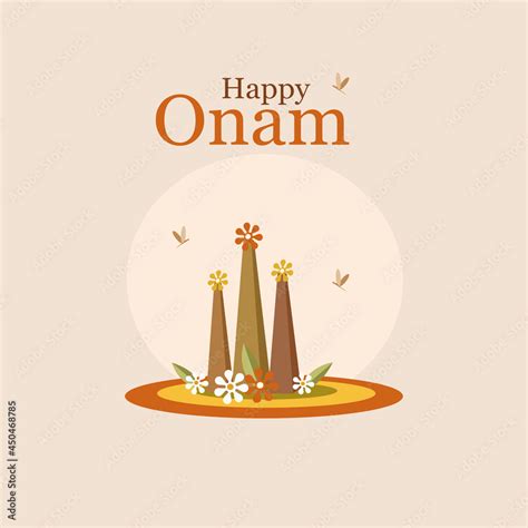 Onam Festival Greetings With Floral Designs Onam Is A Traditional Festival In Kerala India