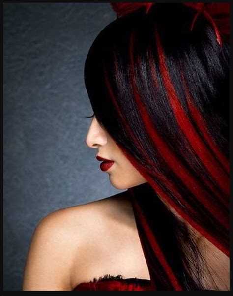 Black Hair With Red Streaks Hair Color For Black Hair Black Red Hair Hair Styles