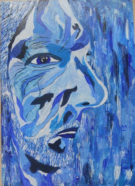 Portrait In Blau Selbstportrait Blau Abstrakt Malerei Von Thomas