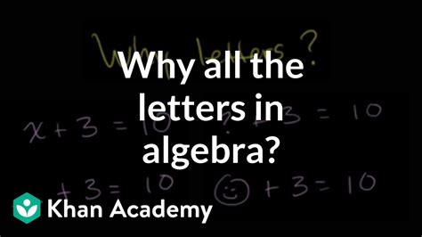Why All The Letters In Algebra Introduction To Algebra Algebra I