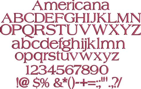 Bx Embroidery Font Americana