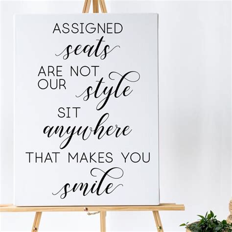 Printable Sign Assigned Seats Are Not Our Style No Seating Etsy