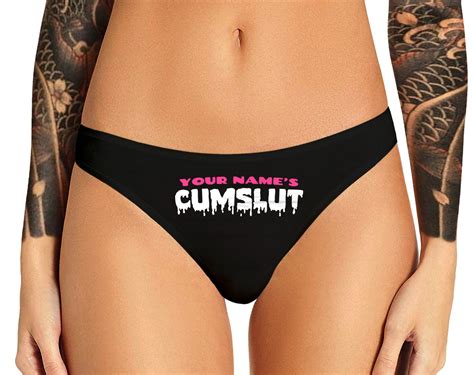Cumslut Panties Custom Personalized With Your Name Customized Cum Slut