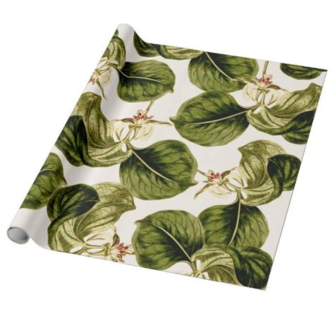 Botany Leaf Pattern Wrapping Paper Halloween Giftwrap Add You Own