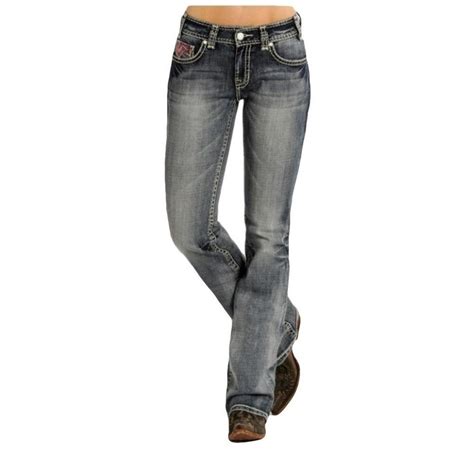 Rock And Roll Cowgirl Rock And Roll Cowgirl Denim Jeans Womens Boot Cut Zig Zag Light W1 4497