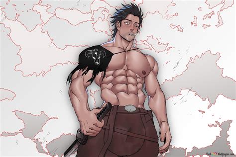 Yami Sukehiro Anime Warrior Character Posing With His Muscular Body In