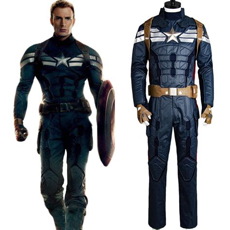 Captain America 2 Costume The Winter Soldier Steve Rogers Cosplay