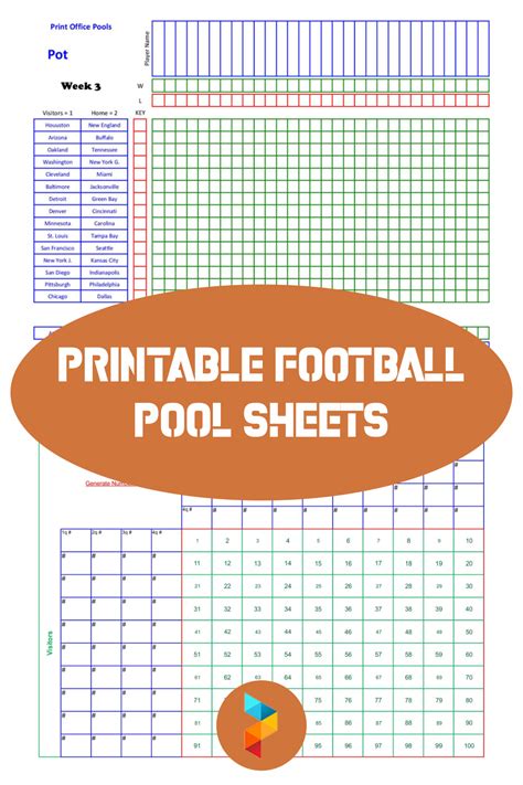 Football Pickem Pool Printable Sheet