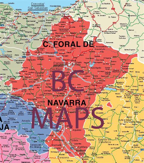 Navarra Mapa Vectorial Editable Eps Freehand Illustrator Mapas