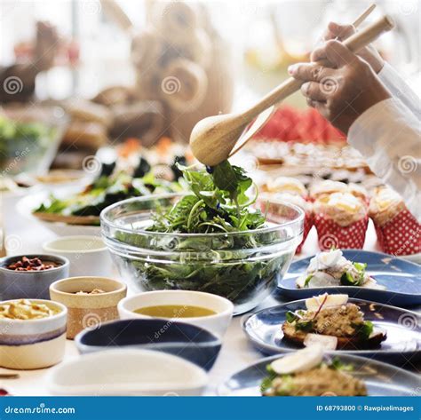 Buffet Brunch Food Eating Festive Cafe Dining Concept Stock Photo