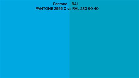Pantone 2995 C Vs Ral Ral 230 60 40 Side By Side Comparison