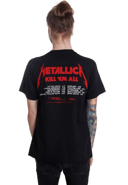 Metallica Kill Em All Tracks T Shirt Impericon Uk