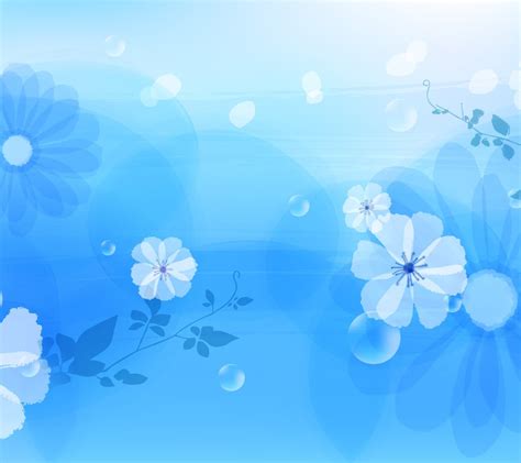 80 Background Biru Muda Bunga Myweb