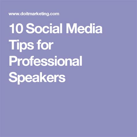 10 Social Media Tips For Professional Speakers Professional Speakers