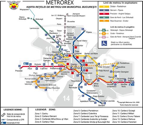 Kaart Van De Metro Van Boekarest Metrolijnen En Metrostations Van Boekarest