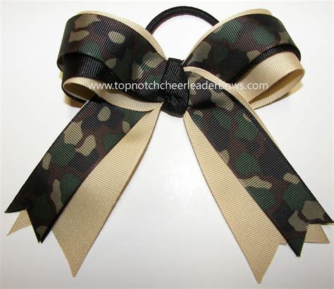 Camouflage Ponytail Holder Green Camo Hair Bow Camouflage Cheer Bow Green Camo Hair Bow