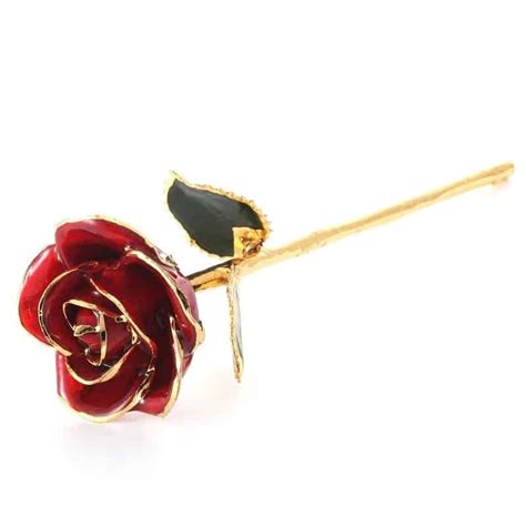 24 Karat Gold Dipped Natural Rose Red Flowers And Ts Delivery