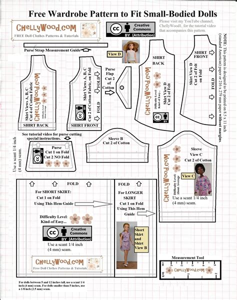 Free Printable Pdf Pattern For 8″ Or 9″ Dolls Miniatures Dolls Free Doll