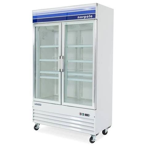 Norpole 2 Swing Glass Door Merchandiser Freezer 49 In White Hd Supply
