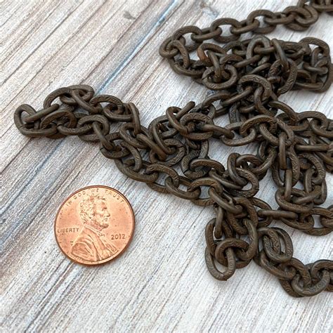 Large Rustic Brown Chain With Design Thick Antiqued Chain By Etsy Sweden