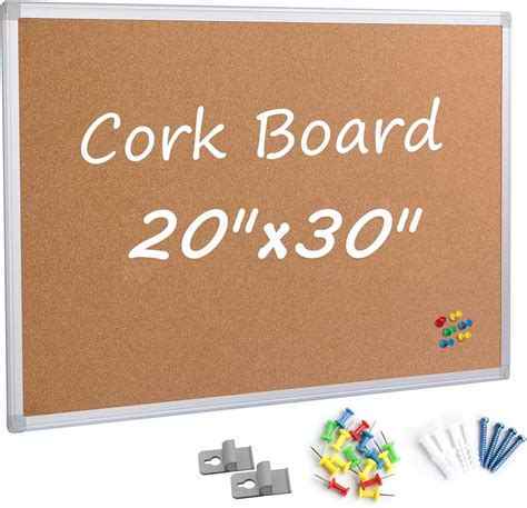 Board2by Cork Board Bulletin Board20 X 30 Inches Silver Aluminium