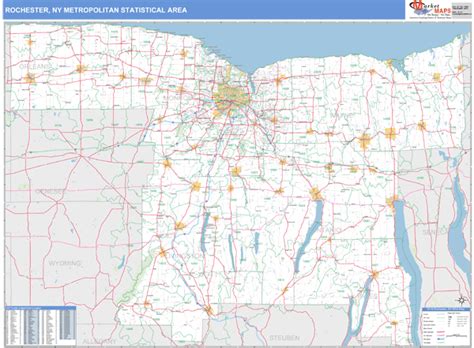 Rochester Ny Metro Area Zip Code Wall Map Basic Style By Marketmaps